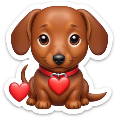 valentine's day dachshund sticker