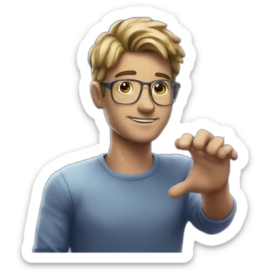 guy wirh a galaxy in the hand sticker