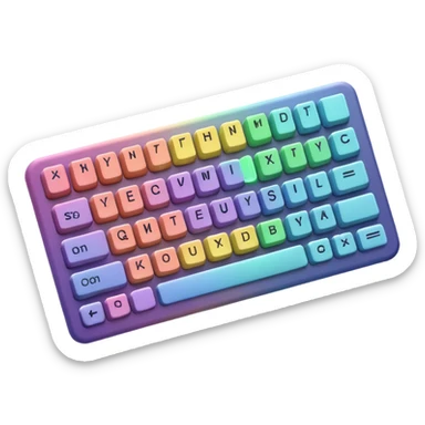 Pastel rainbow keyboard sticker