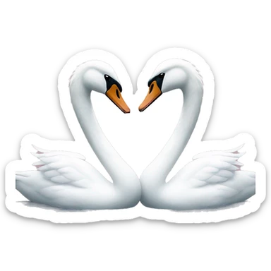 two swans making a heart sticker