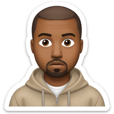 face inspired by Kanye West, neutral expression sticker