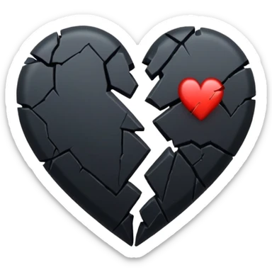 A black broken heart sticker