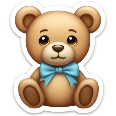 Cute teddy bear with bow sticker