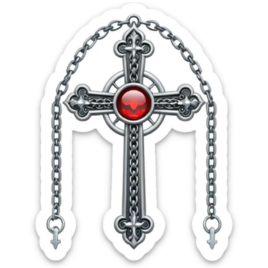 gothic cross with chains sticker