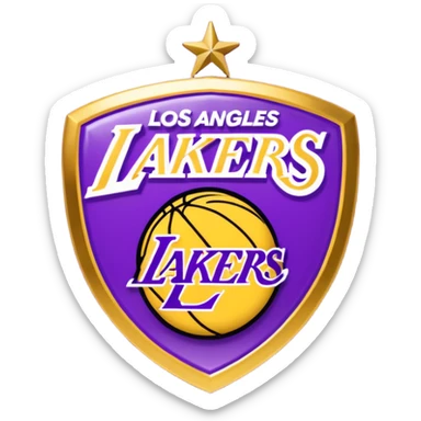 Los Angeles Lakers Badge 3D and Glitch effect sticker