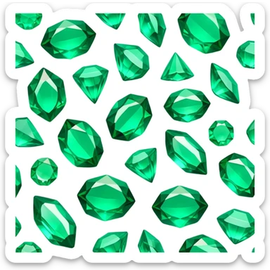 Cinematic Realistic Emerald Emoji, Deep and lush, with a vibrant green hue that catches light, creating a brilliant, sparkling effect across its polished surface. The facets of the gem catch the light in rich, deep reflections, radiating a sense of luxury and nature. Soft glowing outline, capturing the essence of natural beauty and timeless elegance in a vivid emerald. sticker