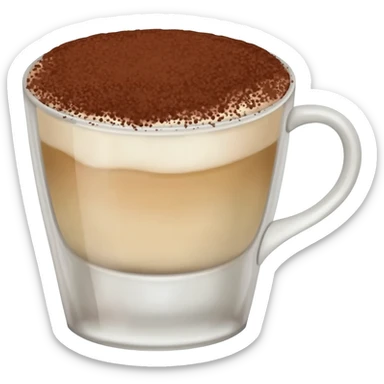 Tiramisu latte with cocoa powder on top sticker