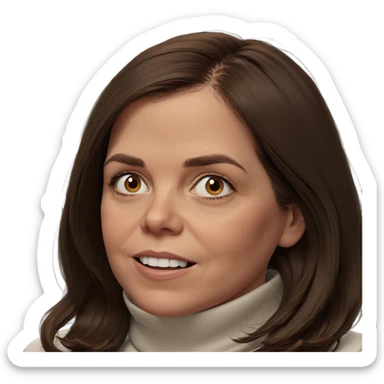 brown haired girl portrait sticker