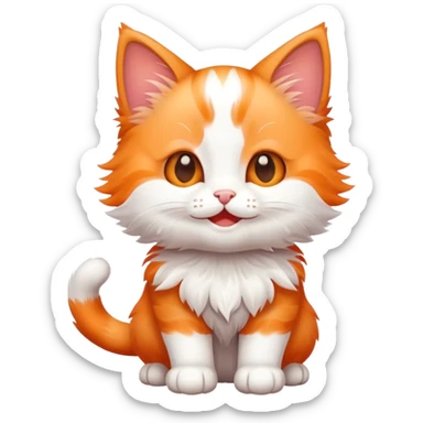 Happy kitten full body sticker
