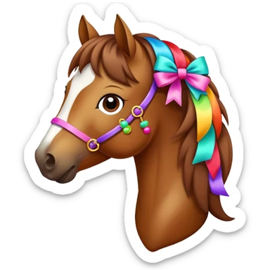 Pretty horse with bows sticker
