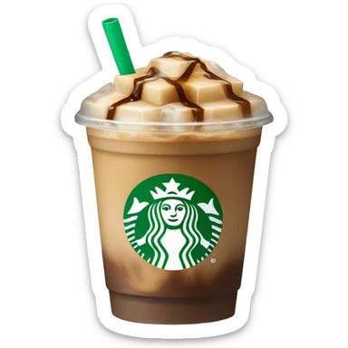 Starbuck ice coffee with ice cubes sticker