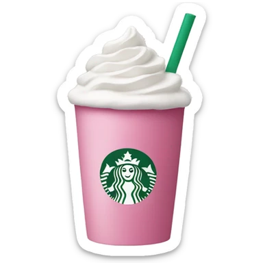 starbucks cup pink drink with cold foam sticker