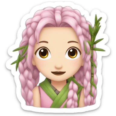 Nezuko avec un bambou sur sa bouche sticker