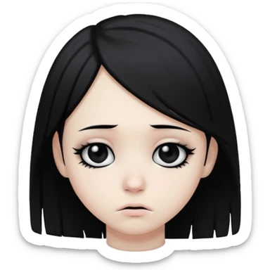 Sad emo kid sticker