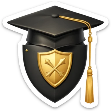 Graduation Cap + Shield sticker