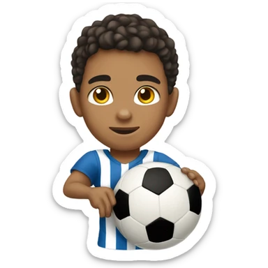 A lightskin boy playing soccer sticker