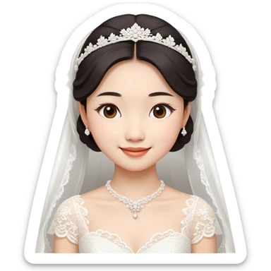 Asian girl bridal look sticker