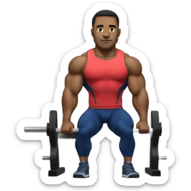 A powerlifter in bench press  sticker