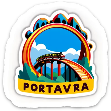 Roller coaster with the name Portaventura sticker