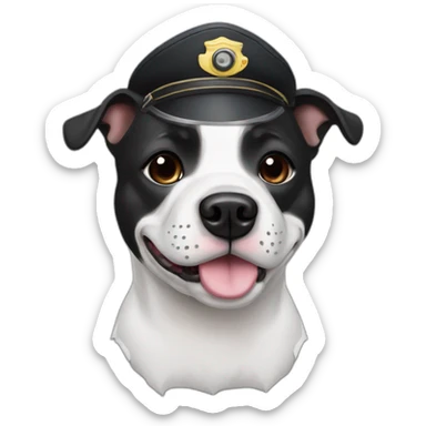 black and white staffy pilot sticker