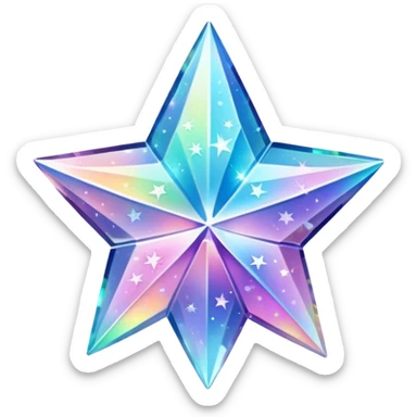 hd detailed glittering holographic star shaped crystal sticker