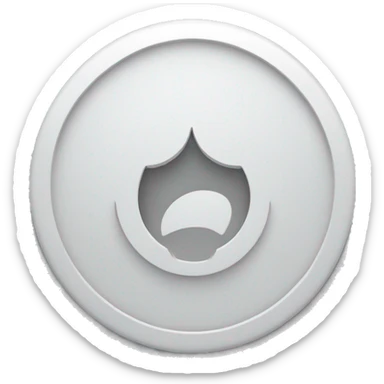 white circle with a thin gray line going down the middle of it sticker