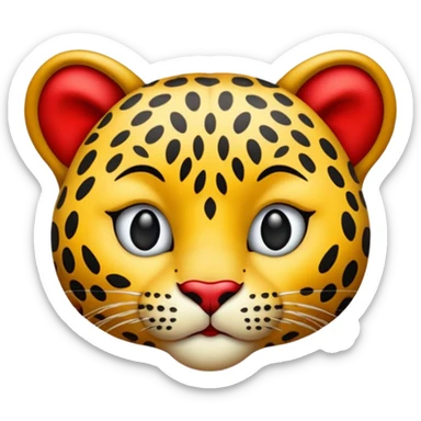 Creami un emoji di un bacio che bacio leopardo sticker