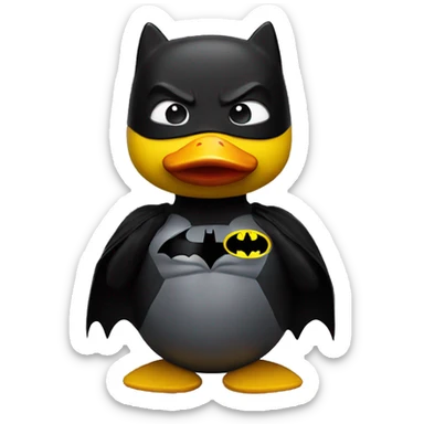 Rubber duck in Batman costume  sticker