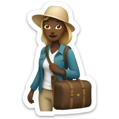 women traveler sticker