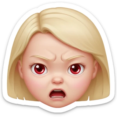 bebe niña enojada sticker