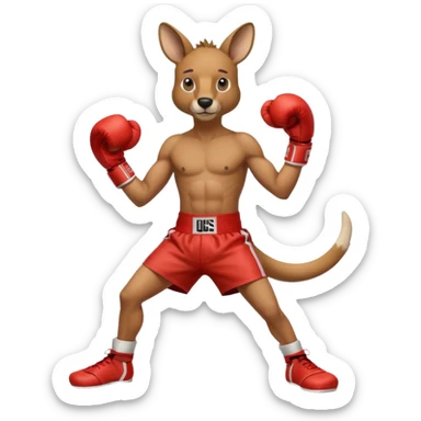 Kangaroo boxer sticker