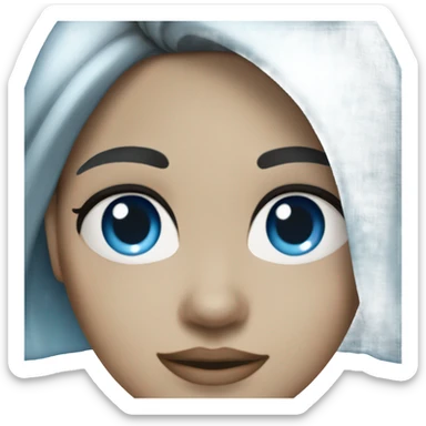 Black blue haired blue eyed pale white women sticker