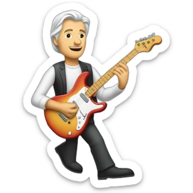Le guitariste John mclaughlin qui joue de la trompette sticker