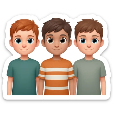 3 boys sticker