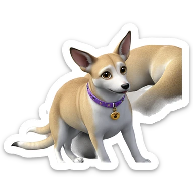 realistic animal with collar sticker