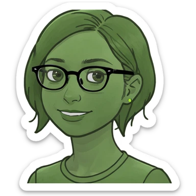 Girl with glasses sticker