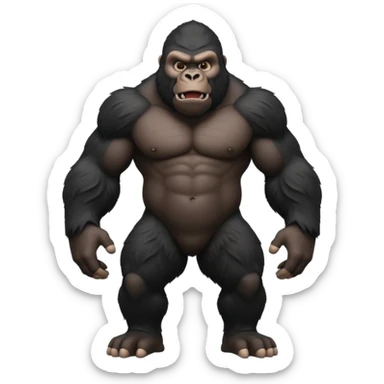 3d Full hd Pixar Style black gorilla sticker