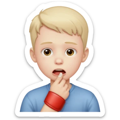 cute boy choking sticker