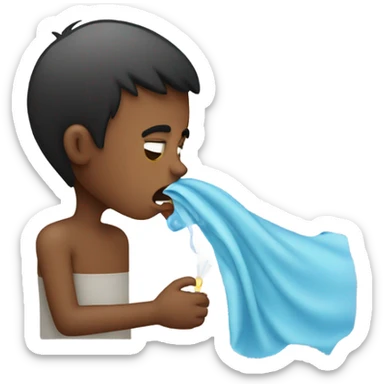 Sick coughing boy sticker