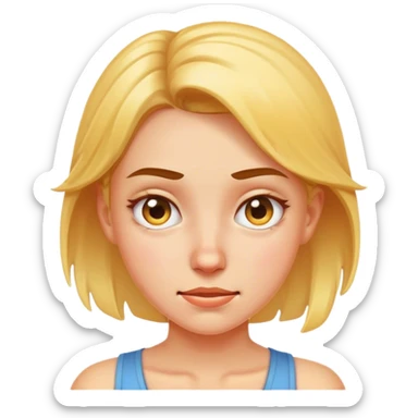 sweating smirking girl sticker