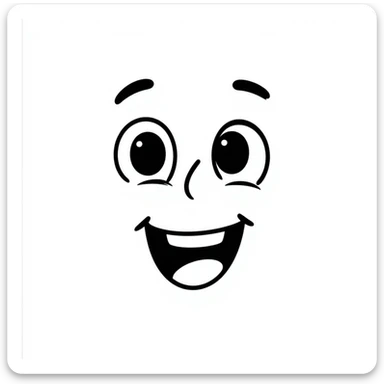 happy face hand drawn doodle style sticker