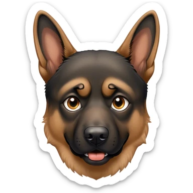 Cinematic Meme-Worthy Grumpy Tan/Black German Shepherd Portrait Emoji, Head held high but eyes filled with dramatic disappointment, smooth tan fur with a bold black saddle, deeply furrowed brow forming an unmistakable scowl, floppy ears slightly angled back in disapproval, piercing brown eyes glaring with pure exasperation, Simplified yet hilariously over-exaggerated features, highly detailed, glowing with an aura of supreme annoyance, high shine, exhausted yet judgmental, stylized with an almost regal pettiness, bright but brooding, soft glowing outline, capturing the essence of a guardian that has seen it all and is thoroughly unimpressed, so meme-worthy it feels like it could instantly become the next viral sensation of grumpiness! sticker