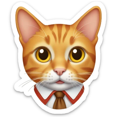 Orange tabby cat wearing lederhosen  sticker