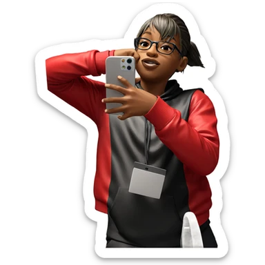 selfie in bathroom with phone sticker