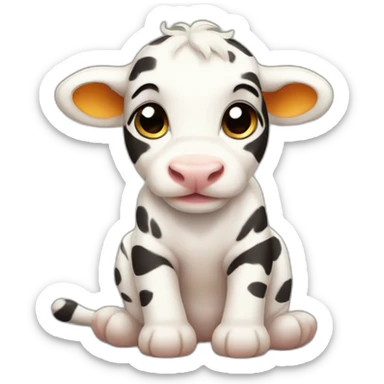 tiger baby cow sticker