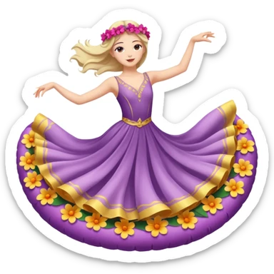dancer on flower float sticker