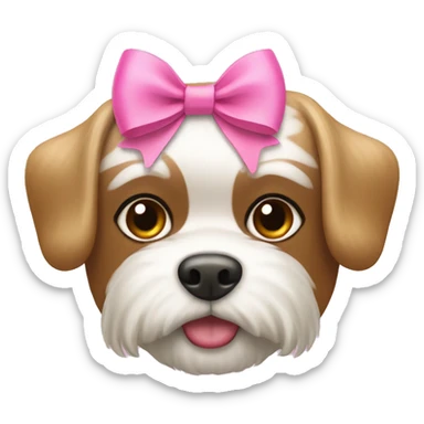 Shitzhu with pink bow sticker