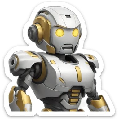 fighter robot sticker