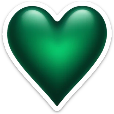 Dark green heart sticker