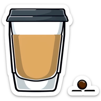 Small 4.5 ounce Gibraltar glass with cortado espresso drink, properly sized small tumbler with espresso and milk sticker